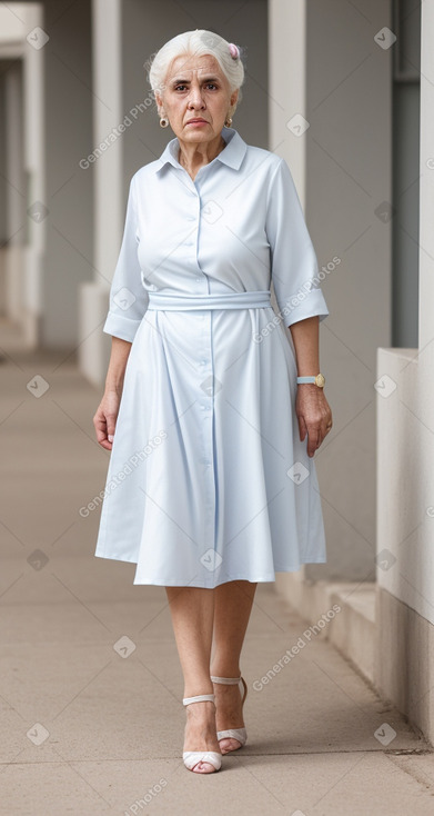 Libyan elderly female with  white hair