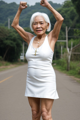 Thai elderly female with  white hair