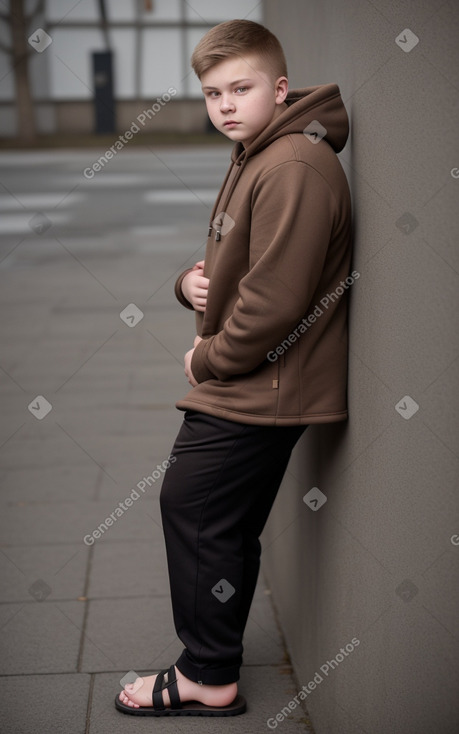 Latvian teenager boy with  brown hair