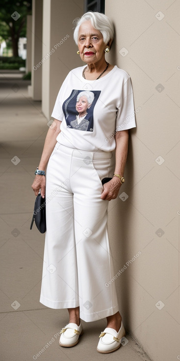 African elderly non-binary with  white hair