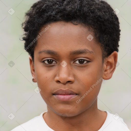 Neutral black young-adult male with short  brown hair and brown eyes