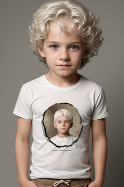 Austrian child boy with  white hair