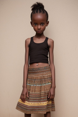 Senegalese child female with  brown hair