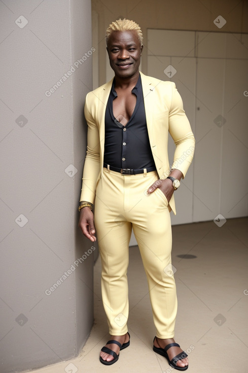 Ghanaian middle-aged male with  blonde hair