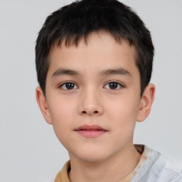 Neutral white child male with short  brown hair and brown eyes