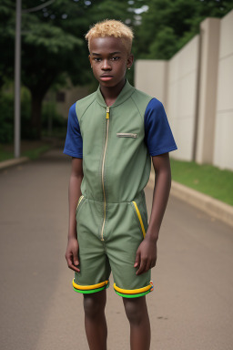 Ghanaian teenager boy with  blonde hair