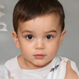 Neutral white child male with short  brown hair and brown eyes