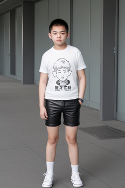 Taiwanese teenager boy with  white hair