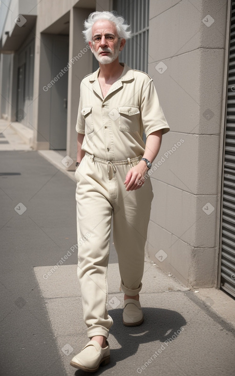 Israeli adult non-binary with  gray hair