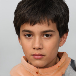 Neutral white child male with short  brown hair and brown eyes