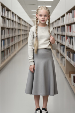 Caucasian child female with  white hair