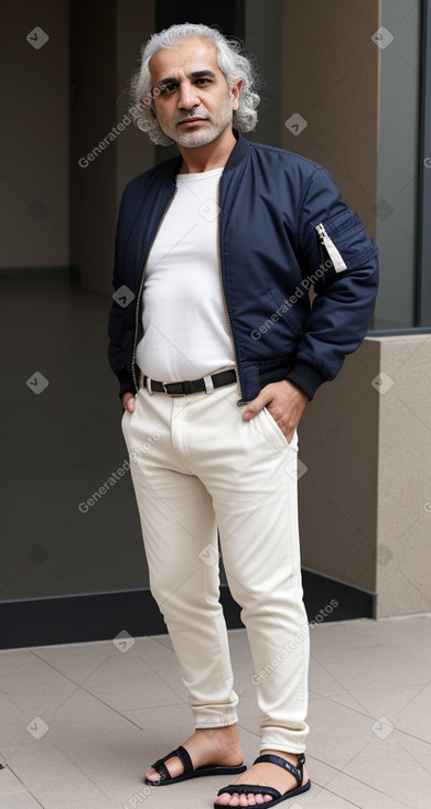 Iranian middle-aged male with  white hair