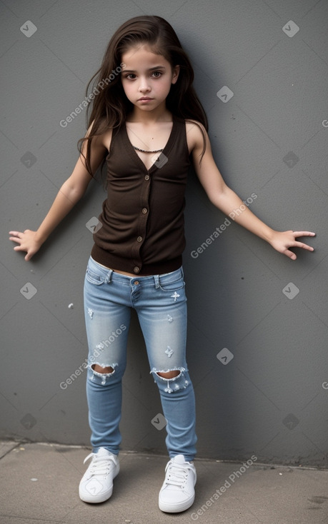 Puerto rican child girl with  brown hair