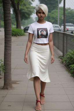 Bangladeshi young adult female with  white hair