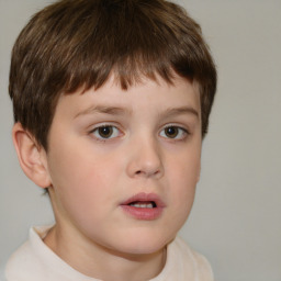 Neutral white child male with short  brown hair and brown eyes