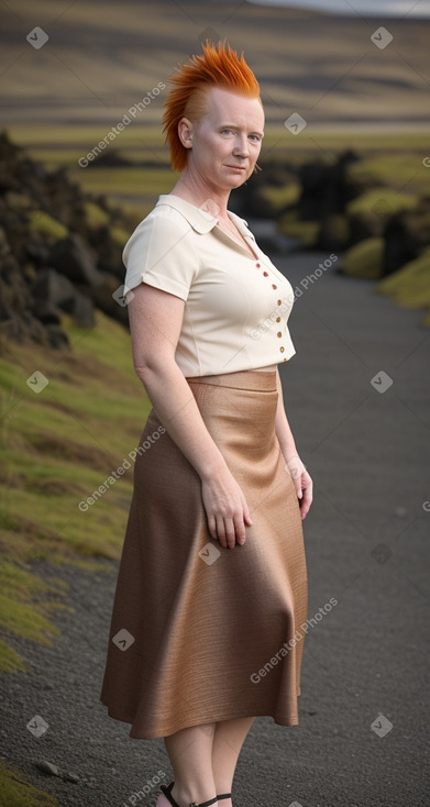 Icelandic 45 years female with  ginger hair