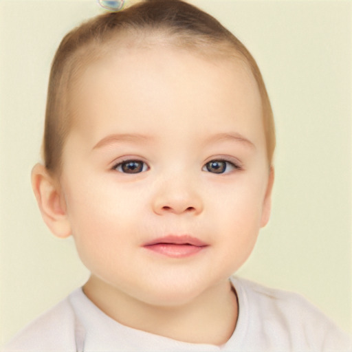 Neutral white child female with short  brown hair and brown eyes