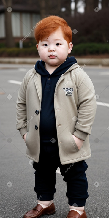 Korean infant boy with  ginger hair