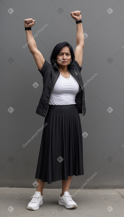 Nepalese middle-aged female with  black hair