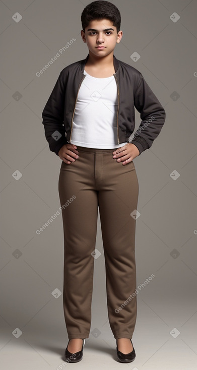 Arab teenager boy with  brown hair