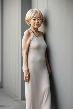 Korean elderly female with  blonde hair