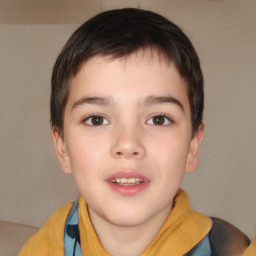 Neutral white child male with short  brown hair and brown eyes