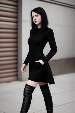 Russian adult female with  black hair