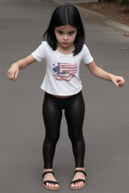 American child female with  black hair