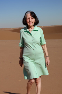 Caucasian elderly female with  black hair