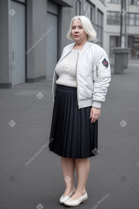 Estonian middle-aged female with  white hair