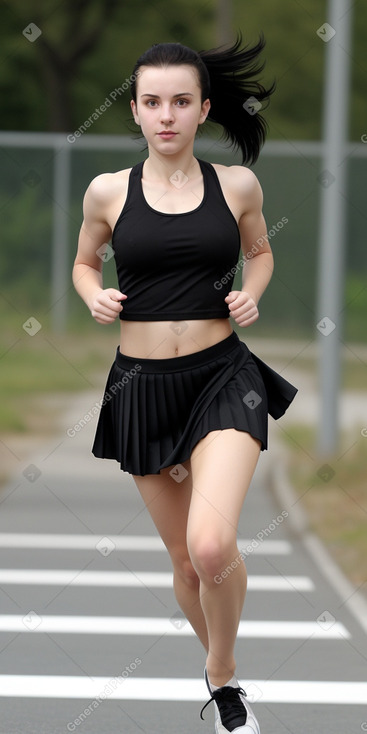 Slovak young adult female with  black hair