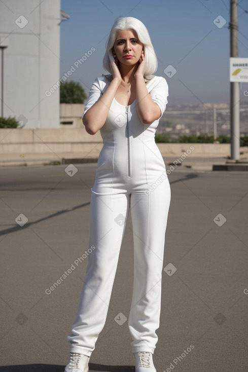 Lebanese adult female with  white hair