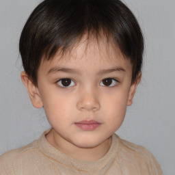 Neutral white child female with short  brown hair and brown eyes