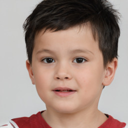 Neutral white child male with short  brown hair and brown eyes