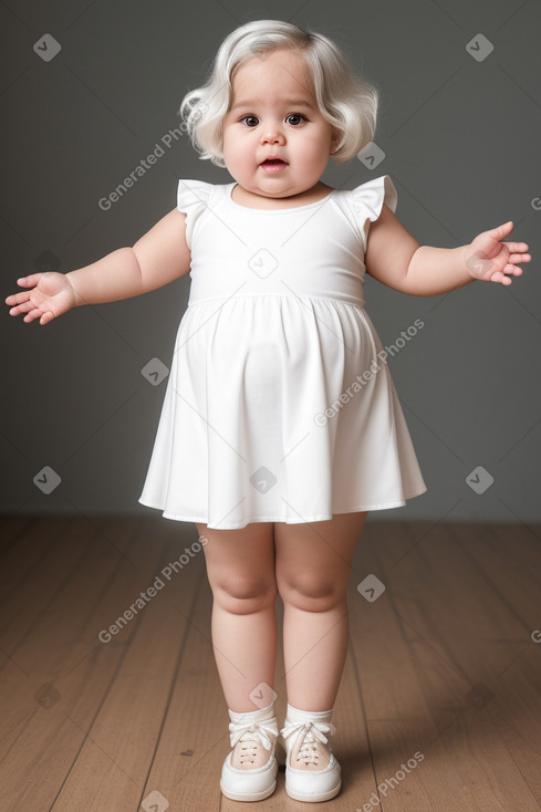 Colombian infant girl with  white hair