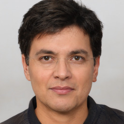 Neutral white adult male with short  brown hair and brown eyes
