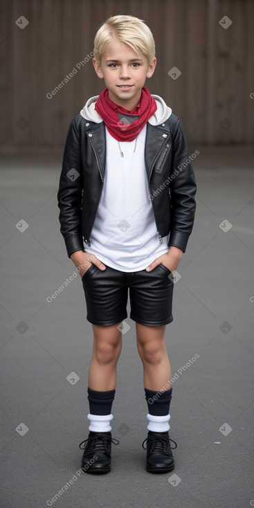 Chilean child boy with  blonde hair