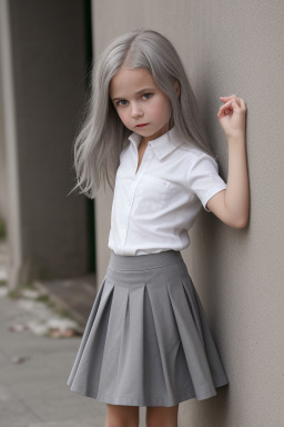 Austrian child girl with  gray hair