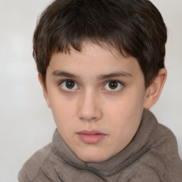 Neutral white child male with short  brown hair and brown eyes