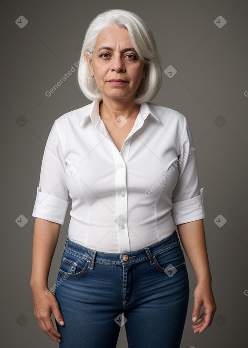 Nicaraguan 45 years female with  white hair