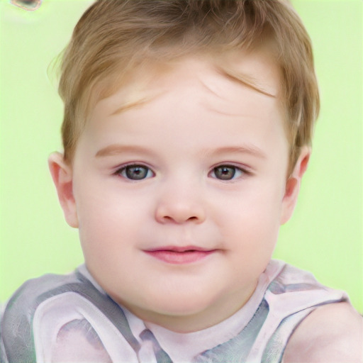 Joyful white child female with short  brown hair and brown eyes