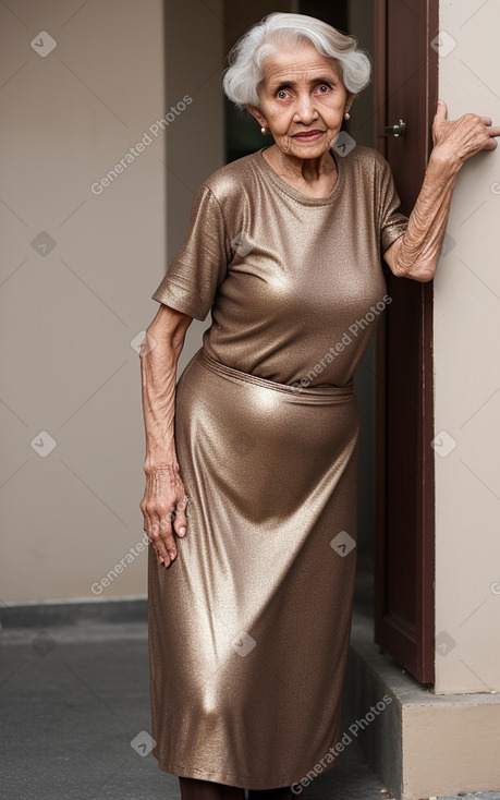 Omani elderly female with  brown hair