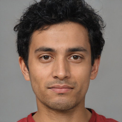 Neutral asian young-adult male with short  brown hair and brown eyes