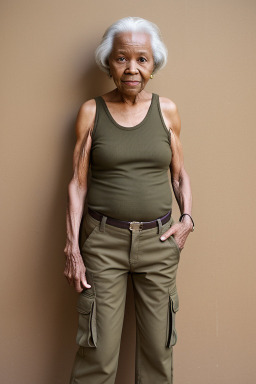 African elderly female with  brown hair