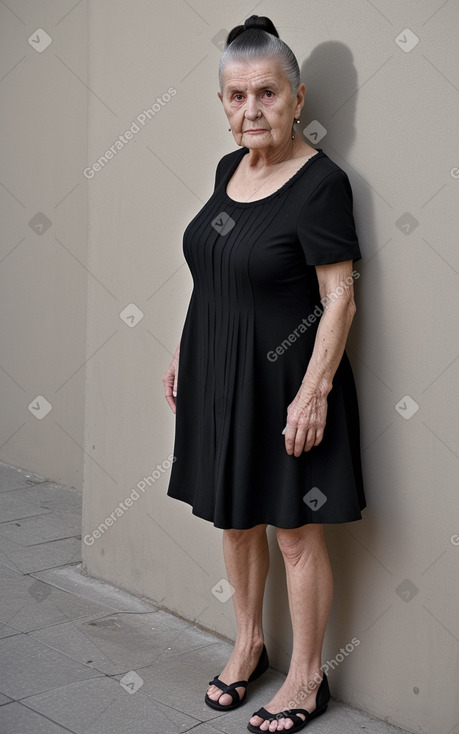 Croatian elderly female with  black hair