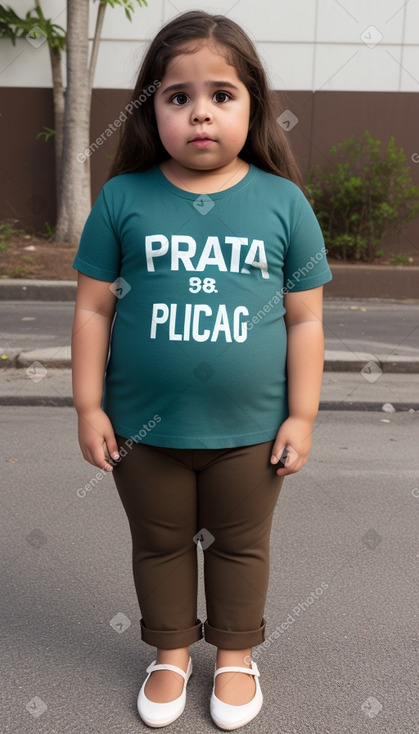 Puerto rican child girl with  brown hair