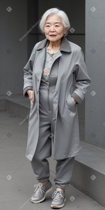 Korean elderly female with  gray hair