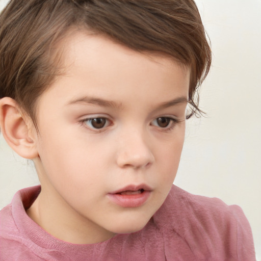 Neutral white child male with medium  brown hair and brown eyes