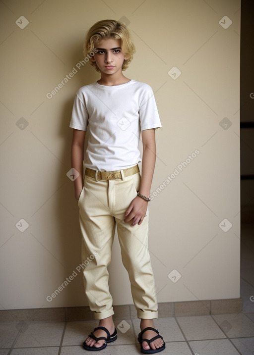 Iraqi teenager boy with  blonde hair