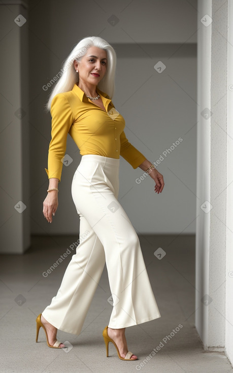 Georgian 45 years female with  white hair